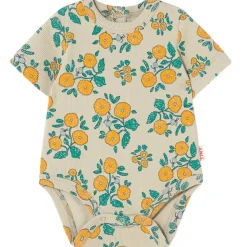 Flowers Rib Baby Body in Dark Vanilla by Tinycottons