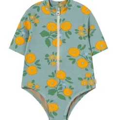 Flowers Swimsuit in Warm Grey by Tinycottons