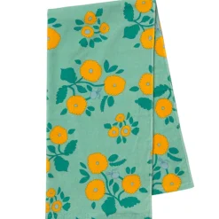 Flowers Towel in Washed Emerald by Tinycottons