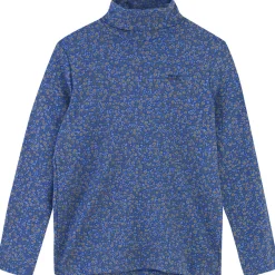 Flowers Turtleneck in Dark Blue by The Tiny Big Sister