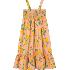 Flowers Woven Dress in Papaya by Tinycottons