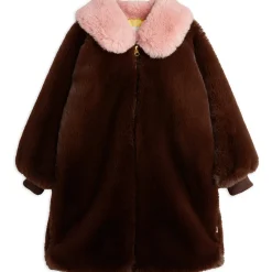 Fluffy Faux Fur Coat in Brown by Mini Rodini - Last One In Stock - 92/98 (2-3 Years)