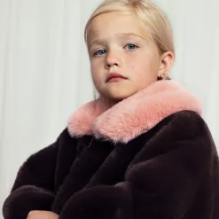 Fluffy Faux Fur Coat in Brown by Mini Rodini - Last One In Stock - 92/98 (2-3 Years)