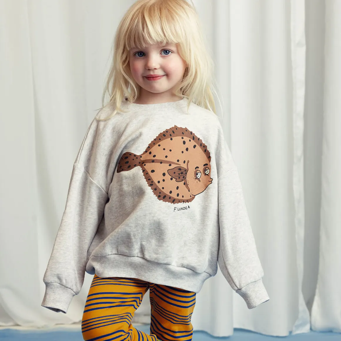 Flundra Sweatshirt in Grey Melange by Mini Rodini