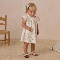 Flutter Sleeve Dress in Bunnies by Quincy Mae