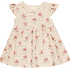 Flutter Sleeve Dress in Tulips by Quincy Mae