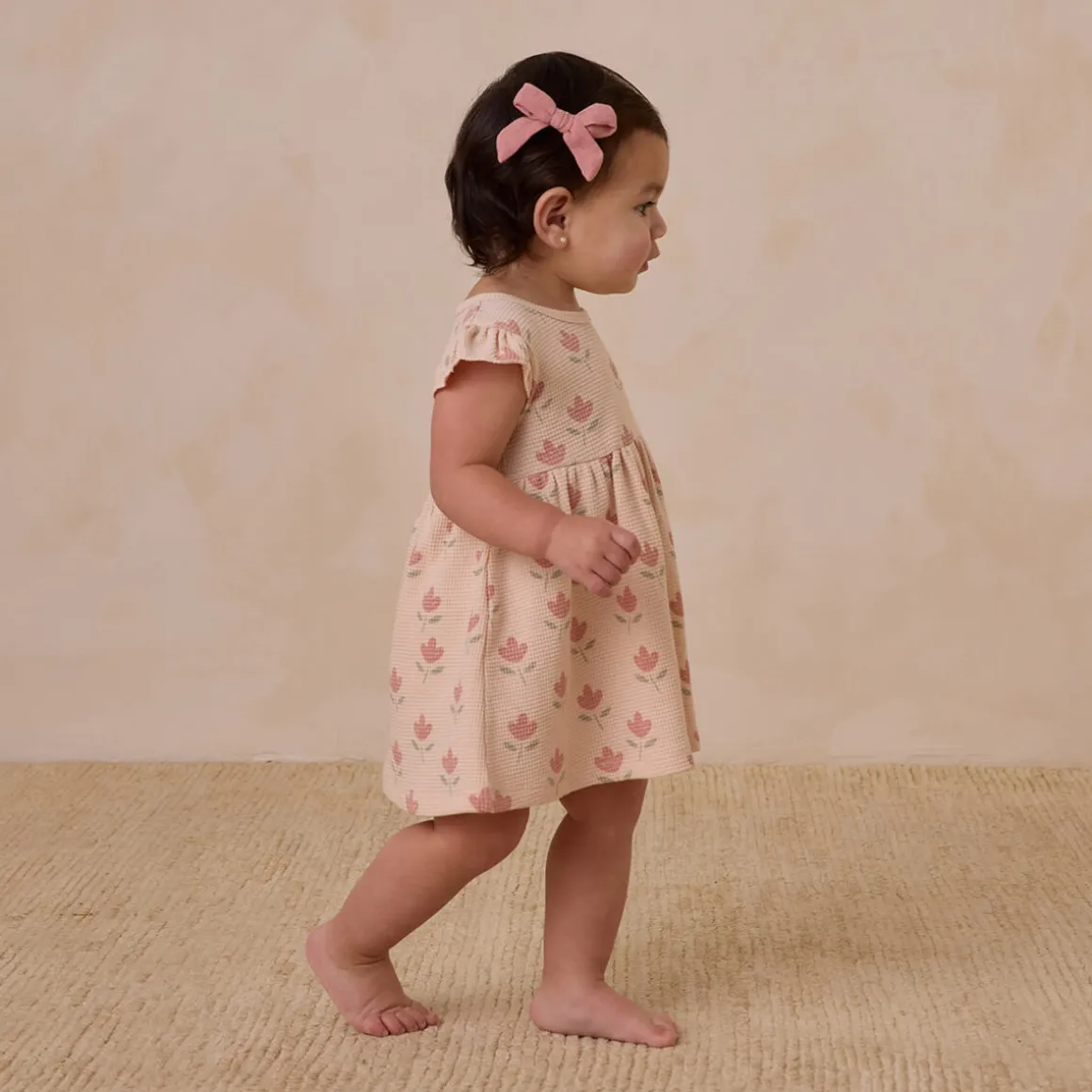Flutter Sleeve Dress in Tulips by Quincy Mae