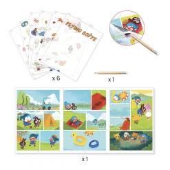 Flying Sofye Comic Strip Rub-On Transfers Set by Djeco