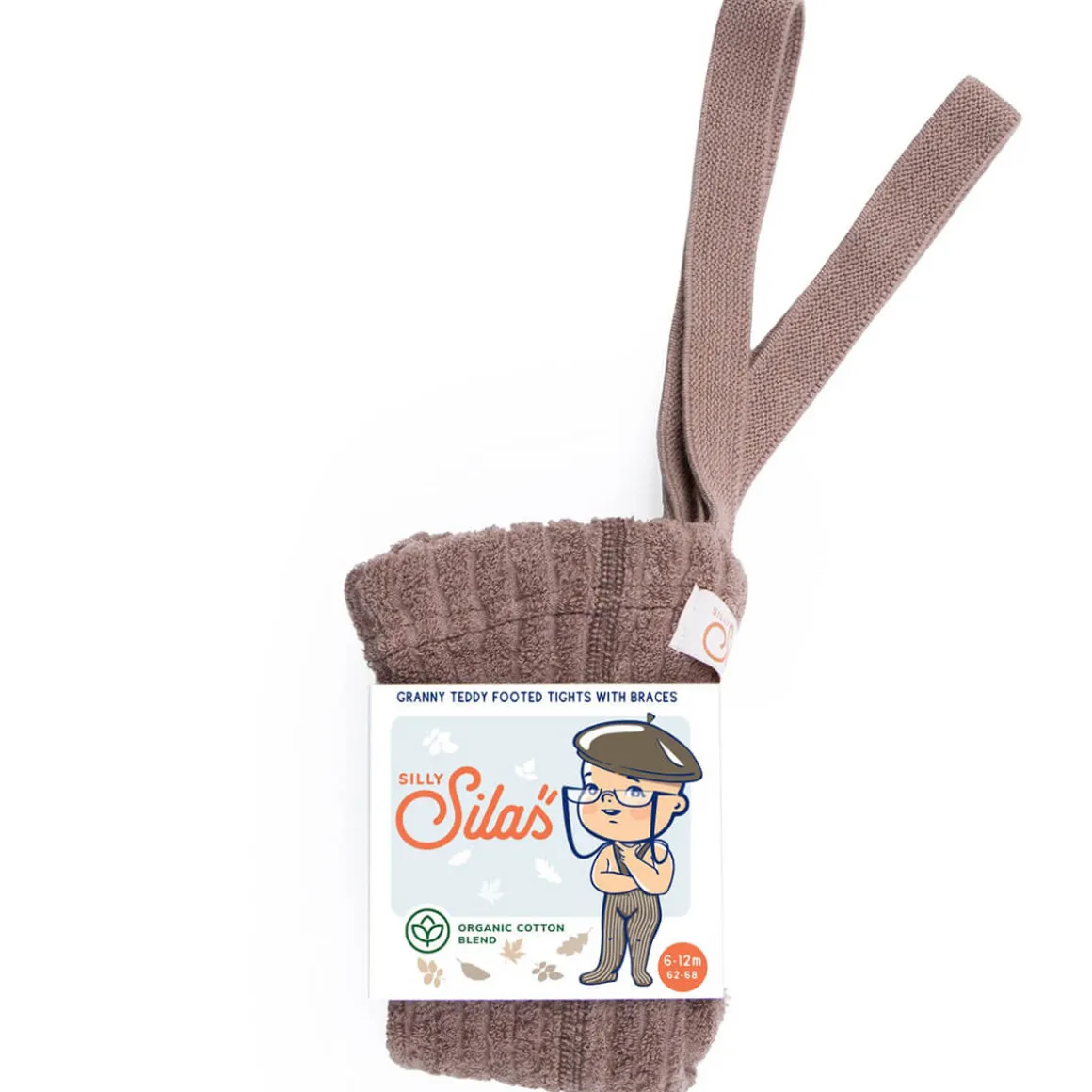 Footed Granny Teddy Tights With Braces in Granola by Silly Silas