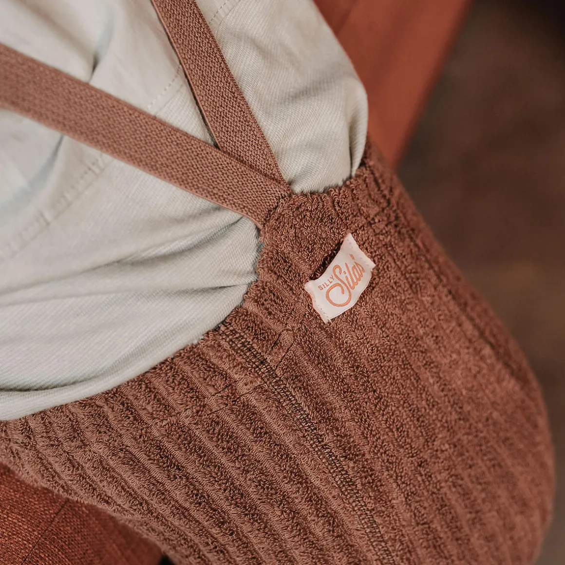 Footed Granny Teddy Tights With Braces in Granola by Silly Silas