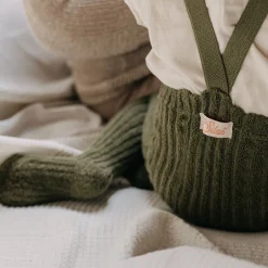 Footed Granny Teddy Tights With Braces in Olive by Silly Silas