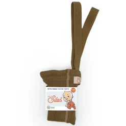 Footed Tights With Braces in Acorn Brown by Silly Silas
