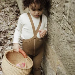 Footed Tights With Braces in Acorn Brown by Silly Silas