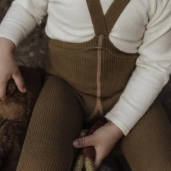 Footed Tights With Braces in Acorn Brown by Silly Silas