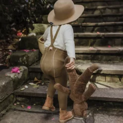 Footed Tights With Braces in Acorn Brown by Silly Silas