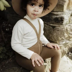 Footed Tights With Braces in Acorn Brown by Silly Silas