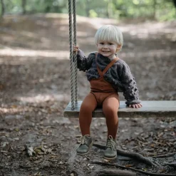 Footed Tights With Braces in Cinnamon by Silly Silas