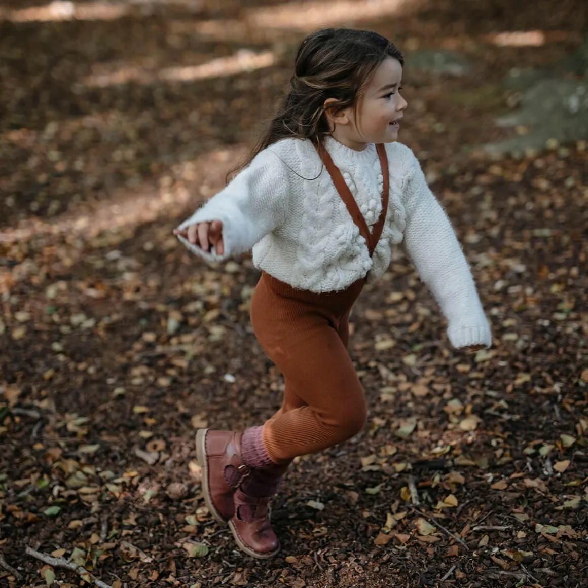Footed Tights With Braces in Cinnamon by Silly Silas