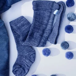 Footed Tights With Braces in Denim by Silly Silas