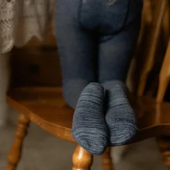 Footed Tights With Braces in Denim by Silly Silas