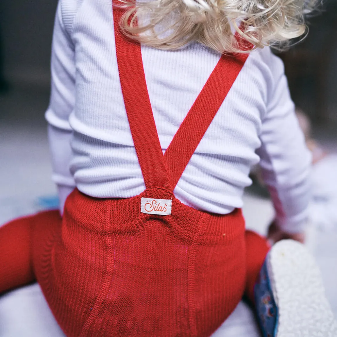 Footed Tights With Braces in Love Red by Silly Silas