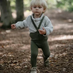Footed Tights With Braces in Olive by Silly Silas