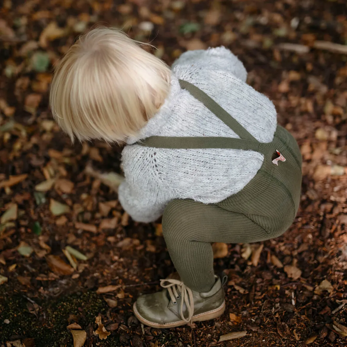 Footed Tights With Braces in Olive by Silly Silas