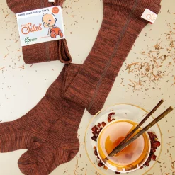 Footed Tights With Braces in Spicy Chai by Silly Silas