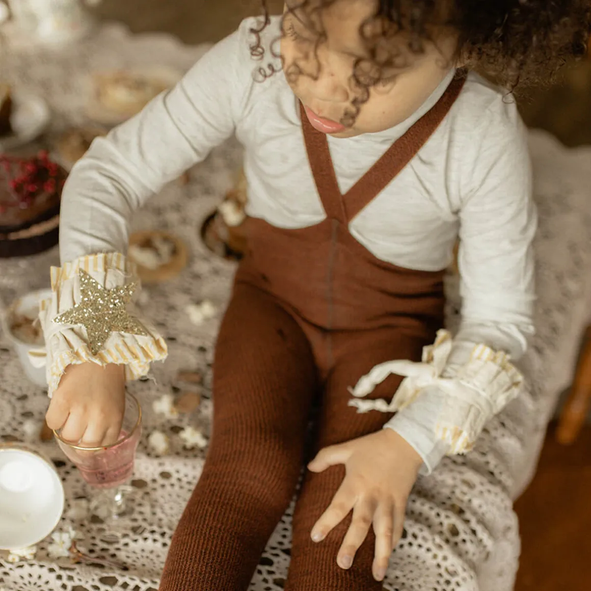 Footed Tights With Braces in Spicy Chai by Silly Silas