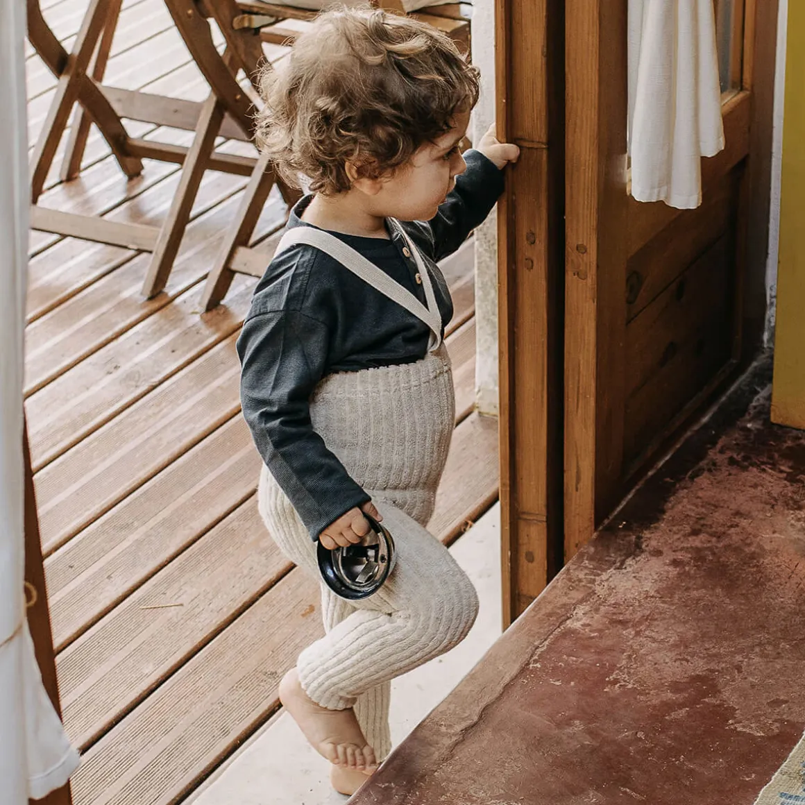 Footless Granny Teddy Tights With Braces in Cream by Silly Silas