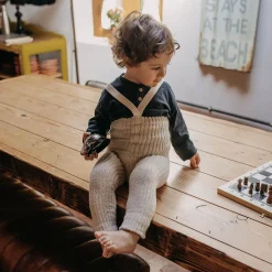 Footless Granny Teddy Tights With Braces in Cream by Silly Silas