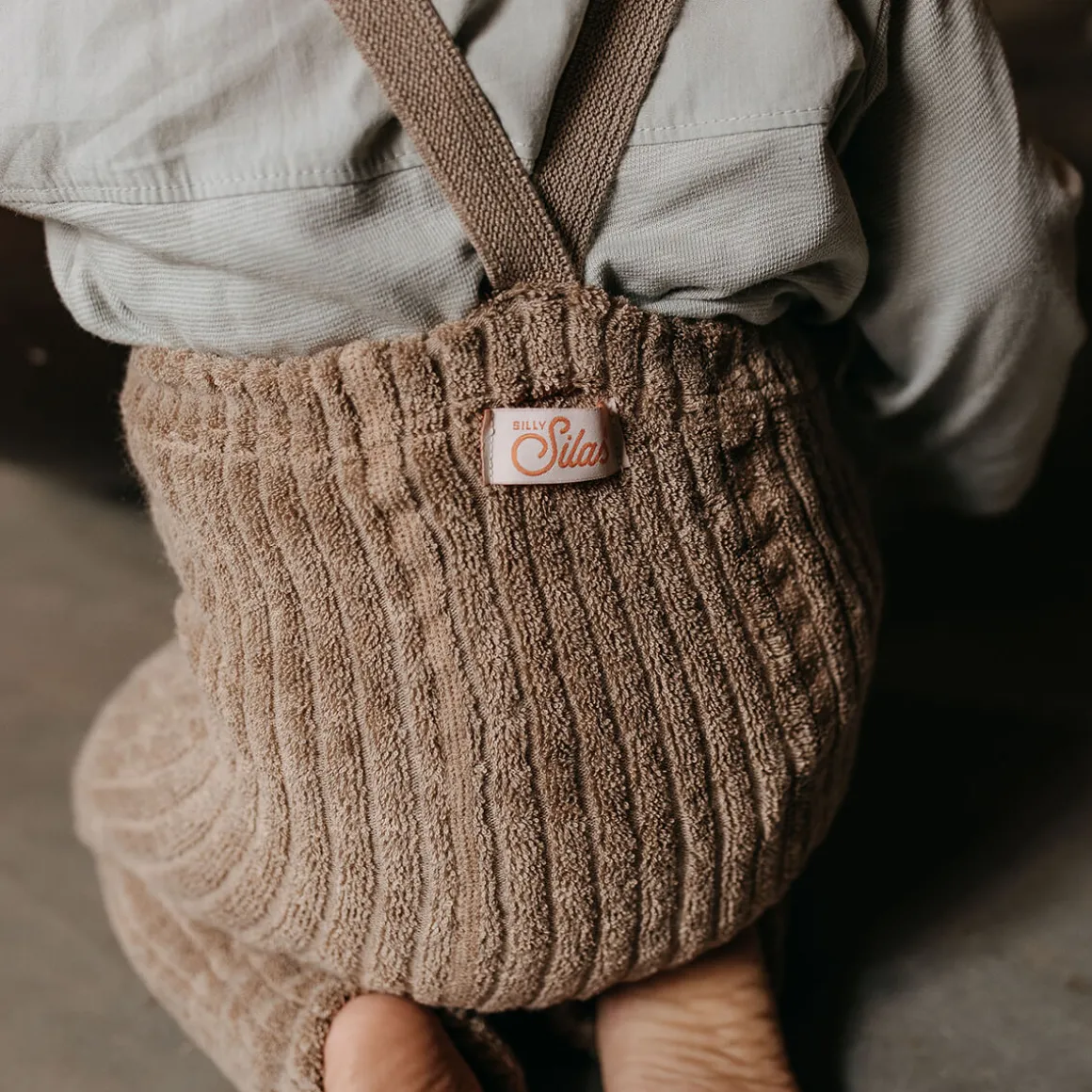 Footless Granny Teddy Tights With Braces in Peanut by Silly Silas