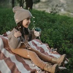 Footless Granny Teddy Tights With Braces in Light Brown by Silly Silas