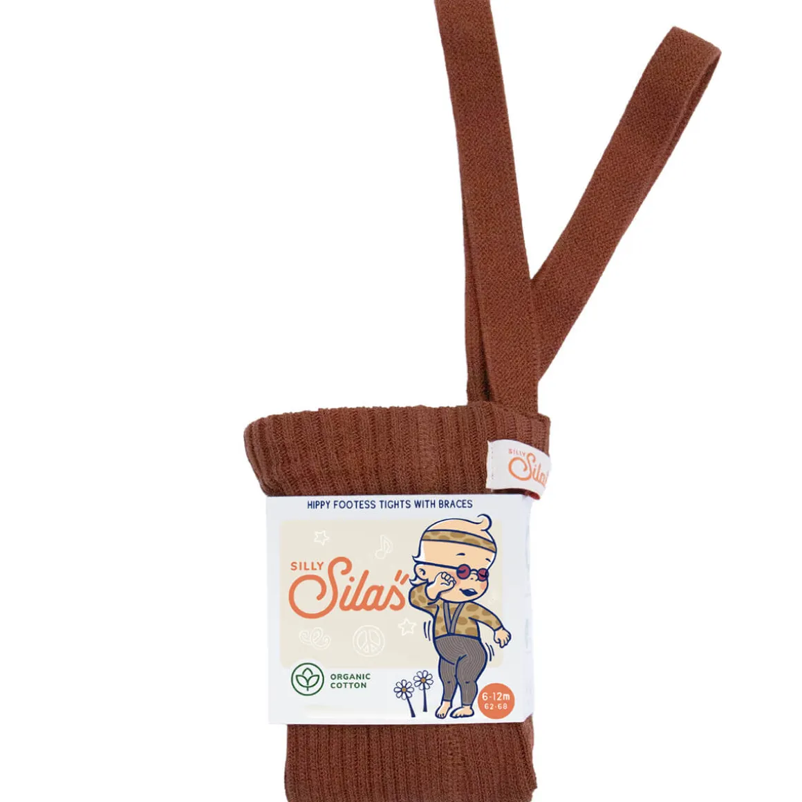 Footless Hippy Tights With Braces in Cinnamon by Silly Silas