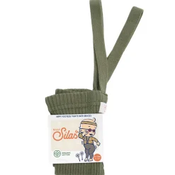 Footless Hippy Tights With Braces in Olive Green by Silly Silas