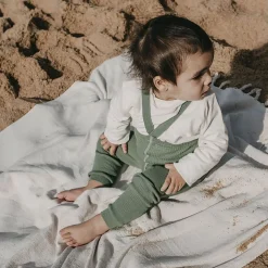 Footless Tights With Braces in Matcha Oat Latte by Silly Silas