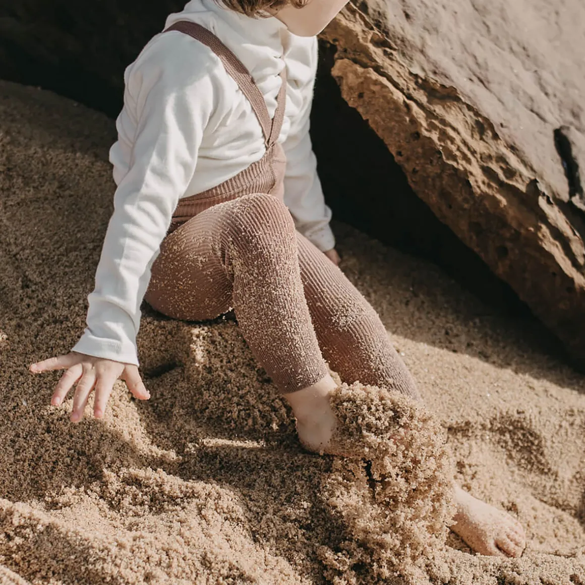 Footless Tights With Braces in Granola by Silly Silas
