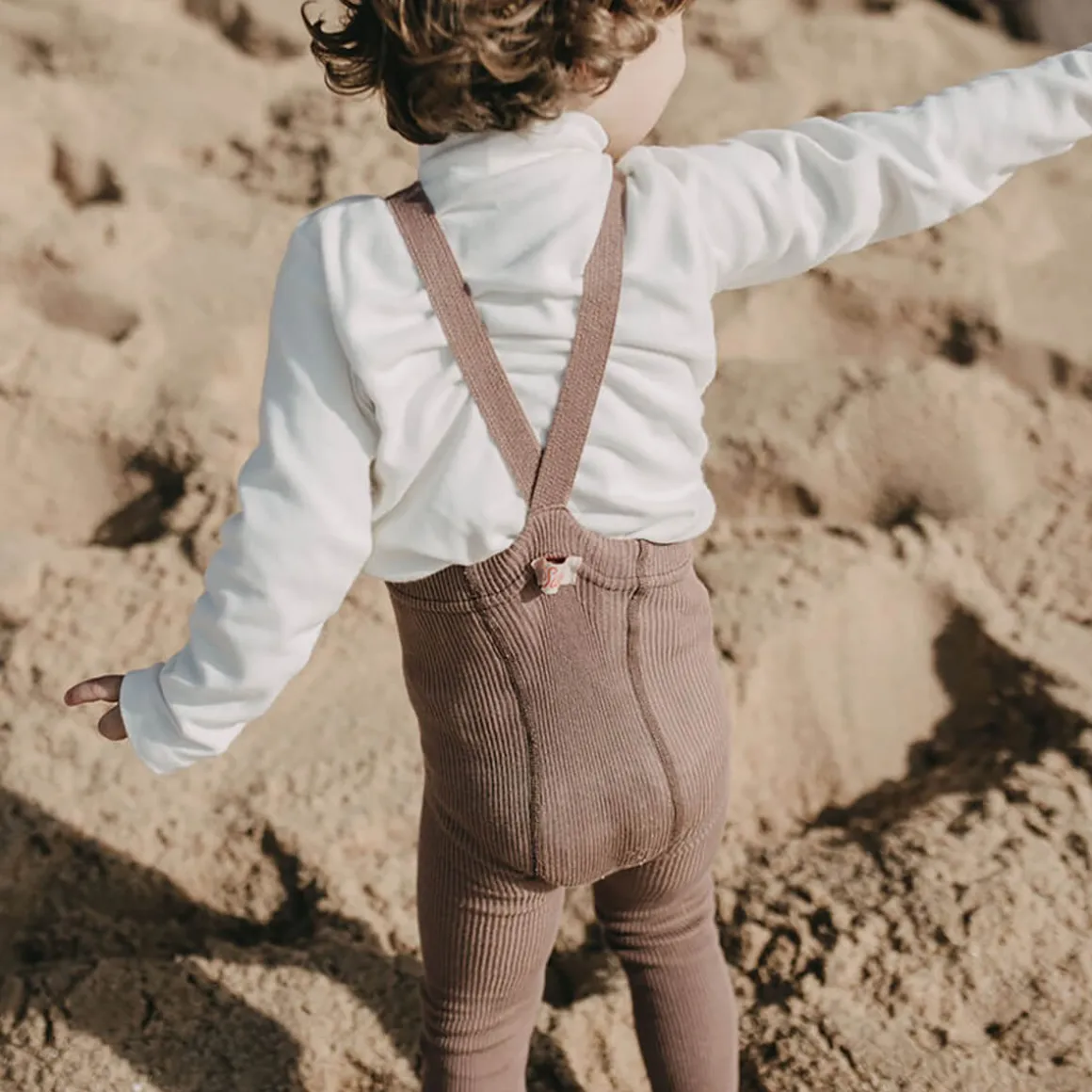 Footless Tights With Braces in Granola by Silly Silas