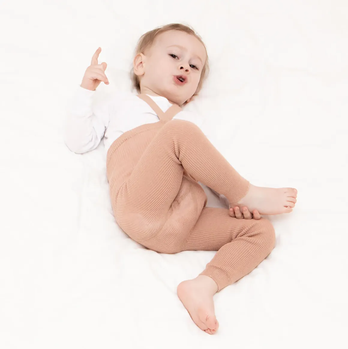 Footless Tights With Braces in Light Brown by Silly Silas