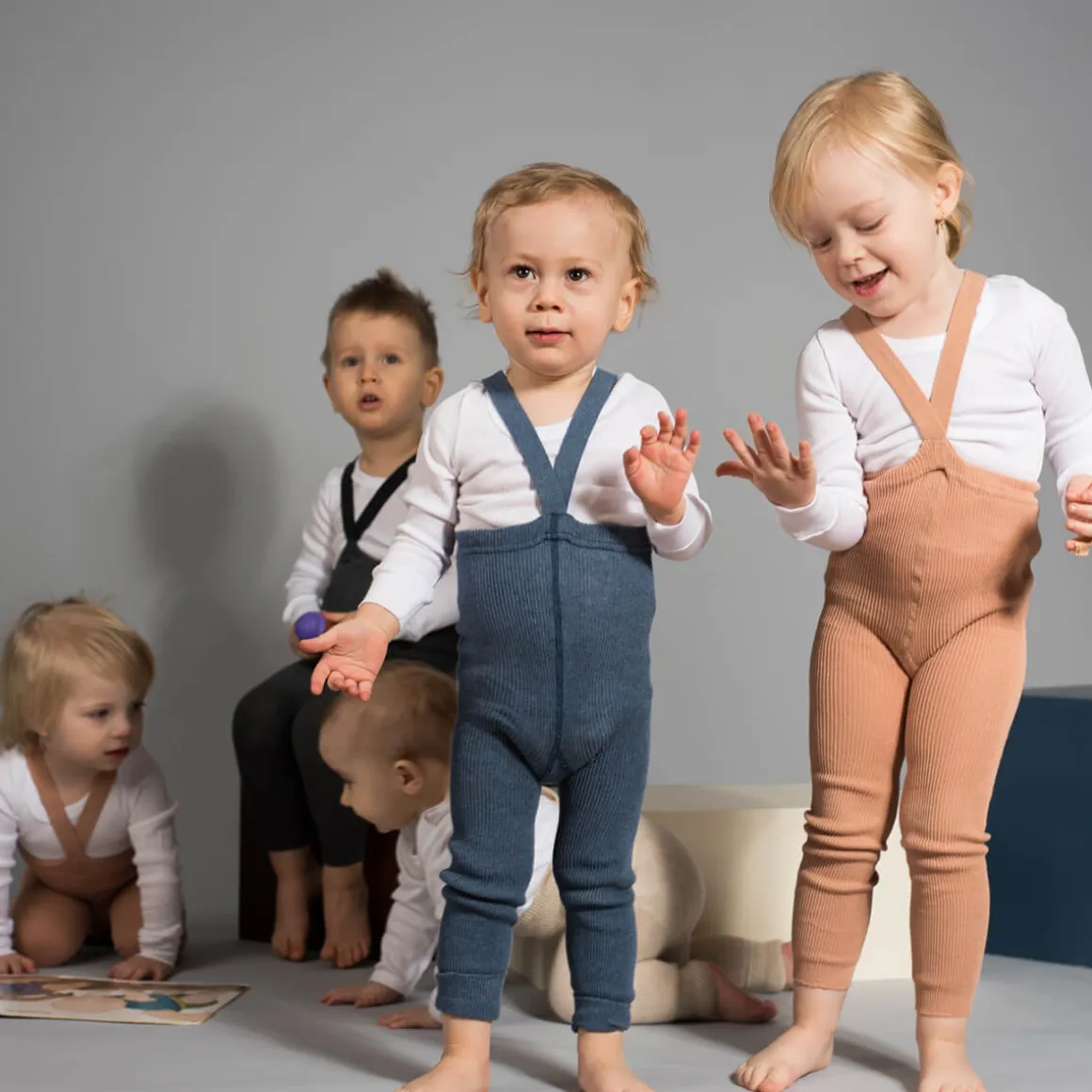 Footless Tights With Braces in Light Brown by Silly Silas