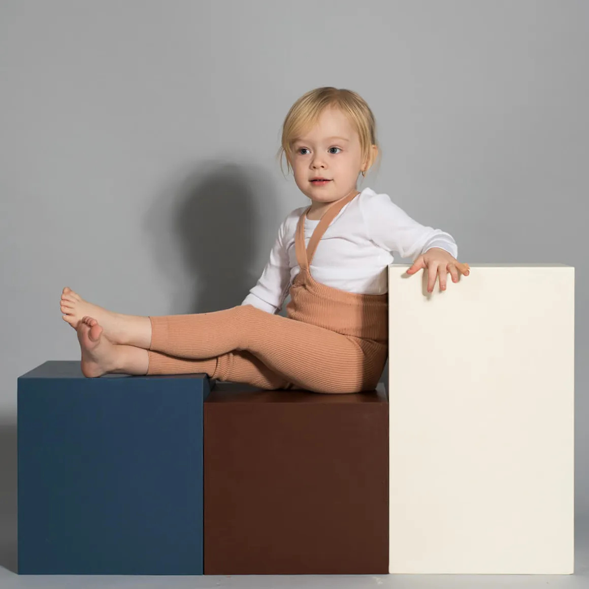 Footless Tights With Braces in Light Brown by Silly Silas