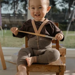 Footless Tights With Braces in Charcoaly Brown by Silly Silas
