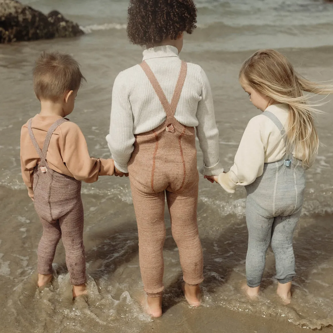 Footless Tights With Braces in Marshmallow Sky by Silly Silas