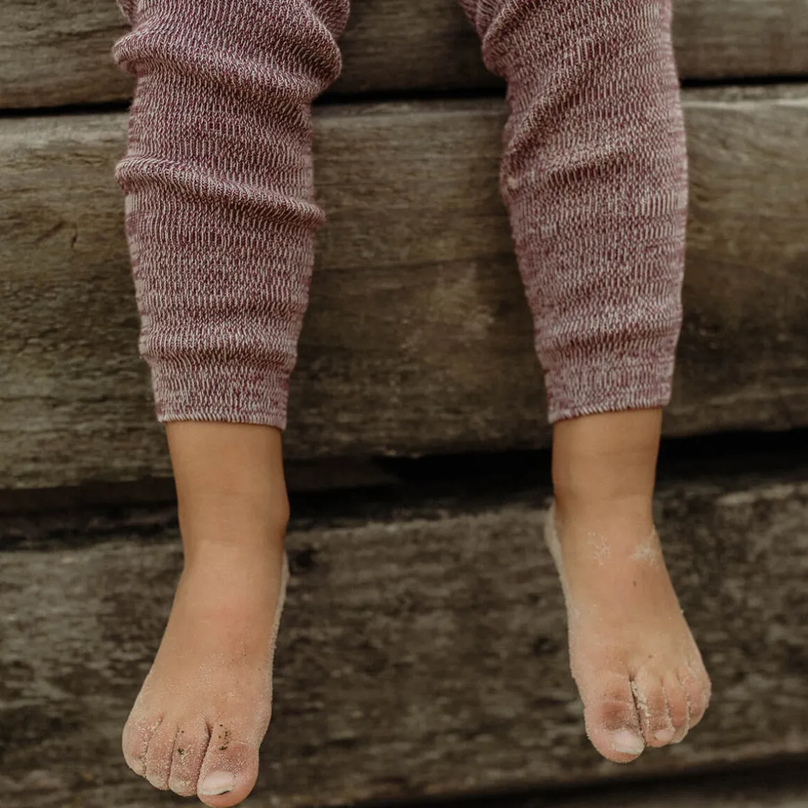 Footless Tights With Braces in Vanilla Fig by Silly Silas
