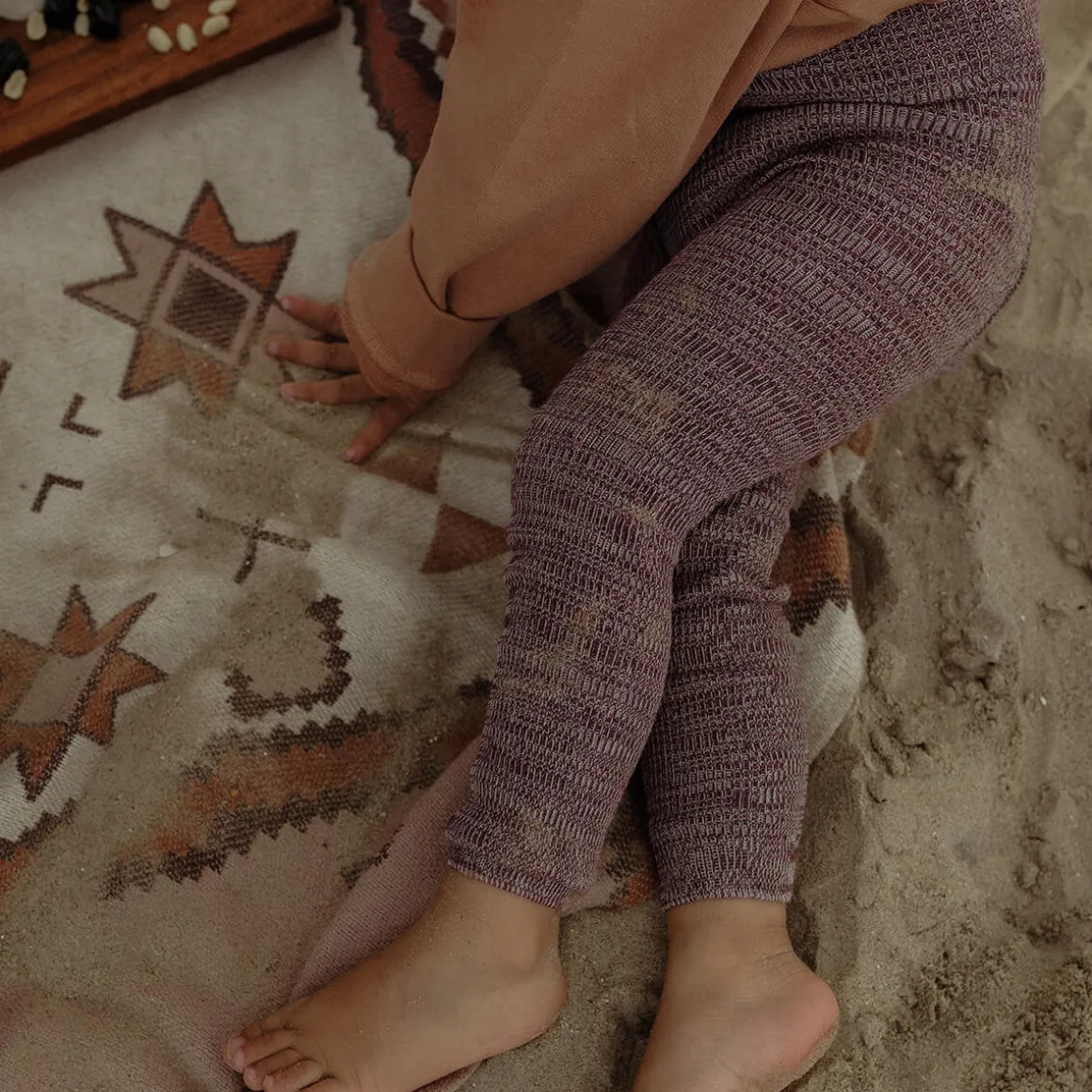 Footless Tights With Braces in Vanilla Fig by Silly Silas