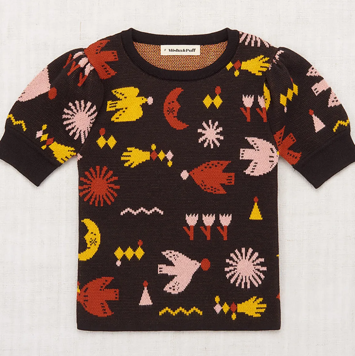 Frankie Top in Basalt Daleyden Fête Jacquard by Misha & Puff - Last Ones In Stock - 3-6 Years
