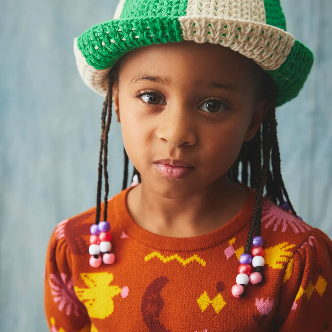 Frankie Top in Gingerbread Daleyden Fête Jacquard by Misha & Puff - Last Ones In Stock - 3-6 Years