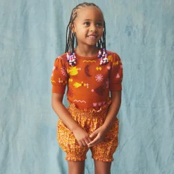 Frankie Top in Gingerbread Daleyden Fête Jacquard by Misha & Puff - Last Ones In Stock - 3-6 Years