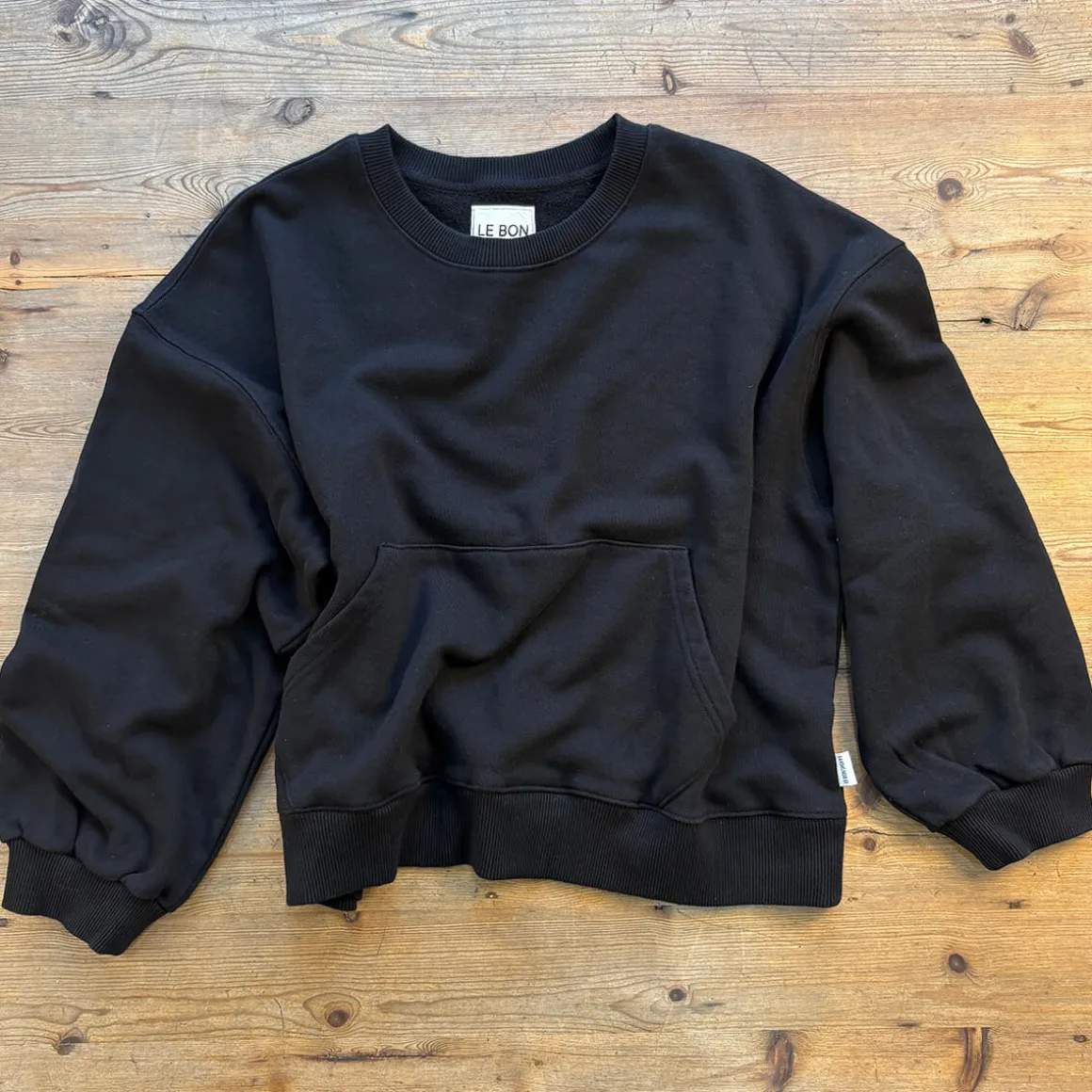 French Terry Poche Top in Black by Le Bon Shoppe