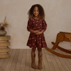 Freya Dress in Brick Floral by Rylee & Cru